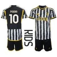 Juventus Paul Pogba #10 Koti Peliasu Lasten 2023-24 Lyhythihainen (+ Lyhyet housut)